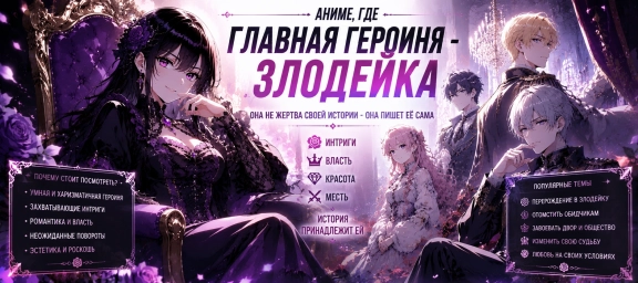 Аниме, где главная героиня - злодейка Аниме, где главная героиня - злодейка